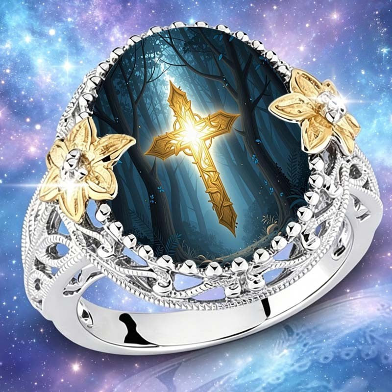 Forest Cross Statement Ring