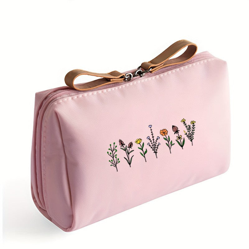 Sage Green Floral Cosmetic Bag