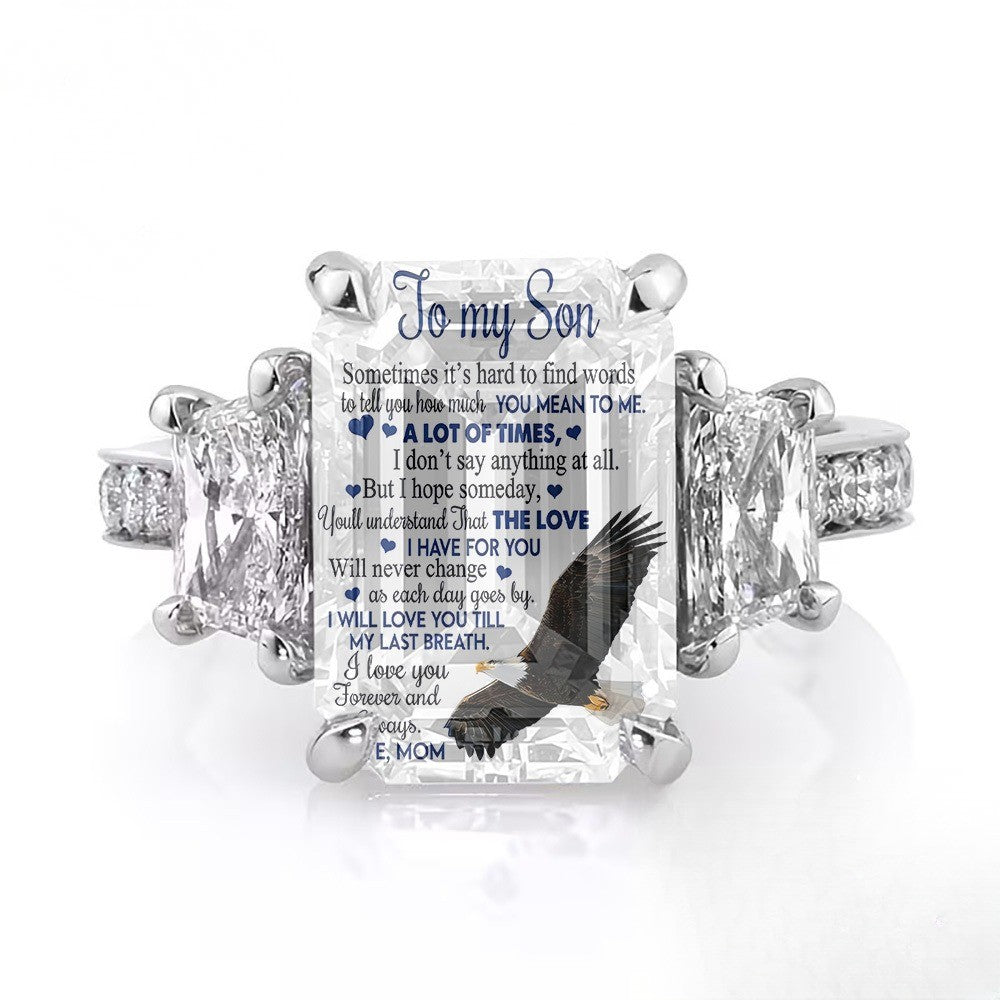 Eagle Poem Square Ring
