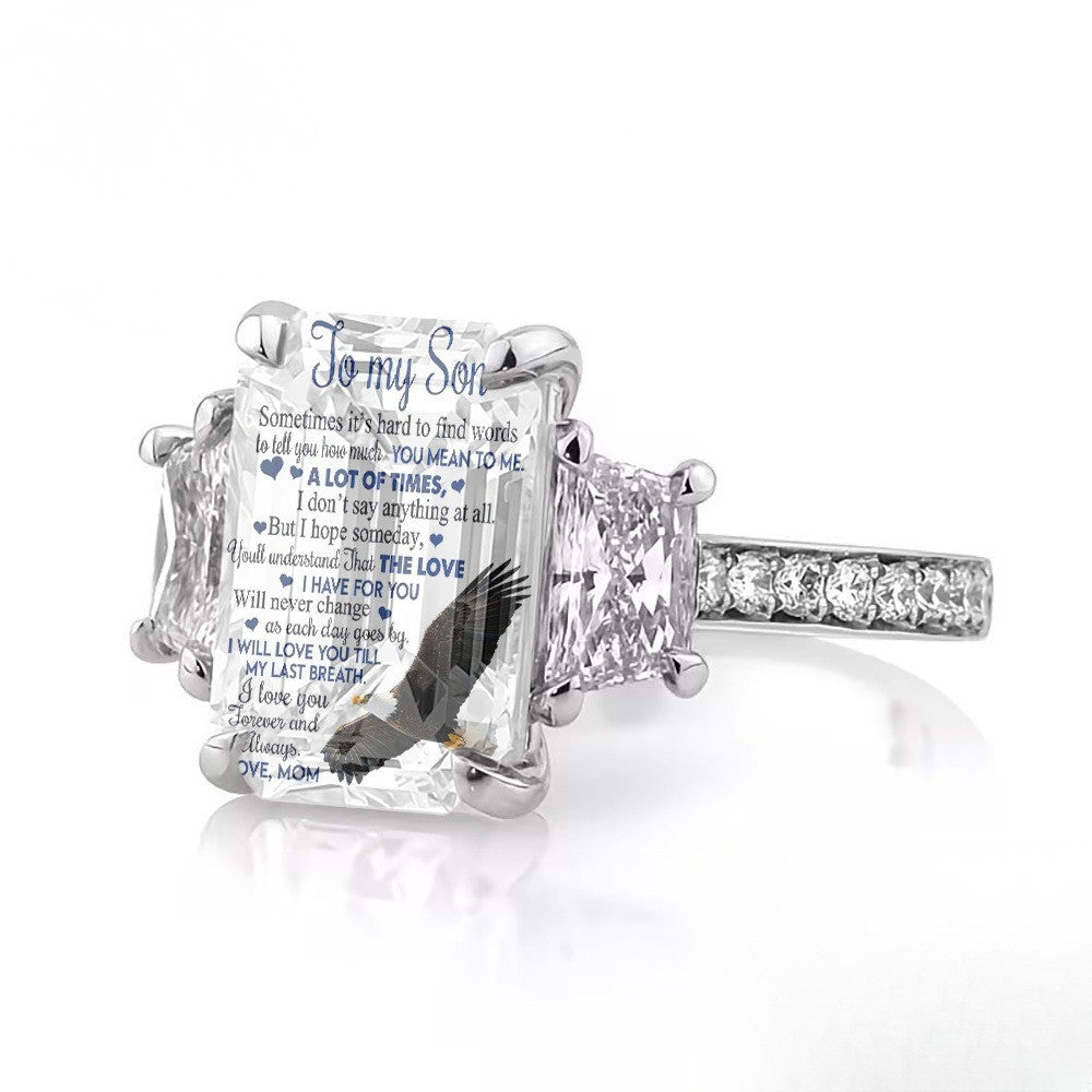 Eagle Poem Square Ring
