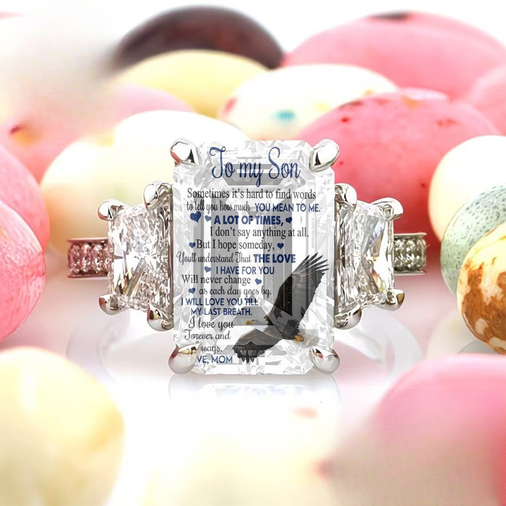 Eagle Poem Square Ring
