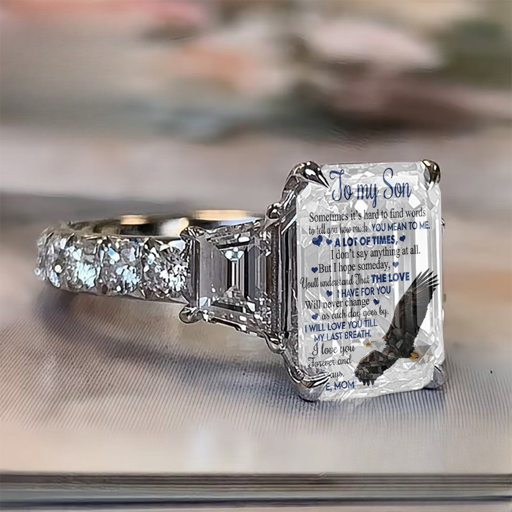 Eagle Poem Square Ring