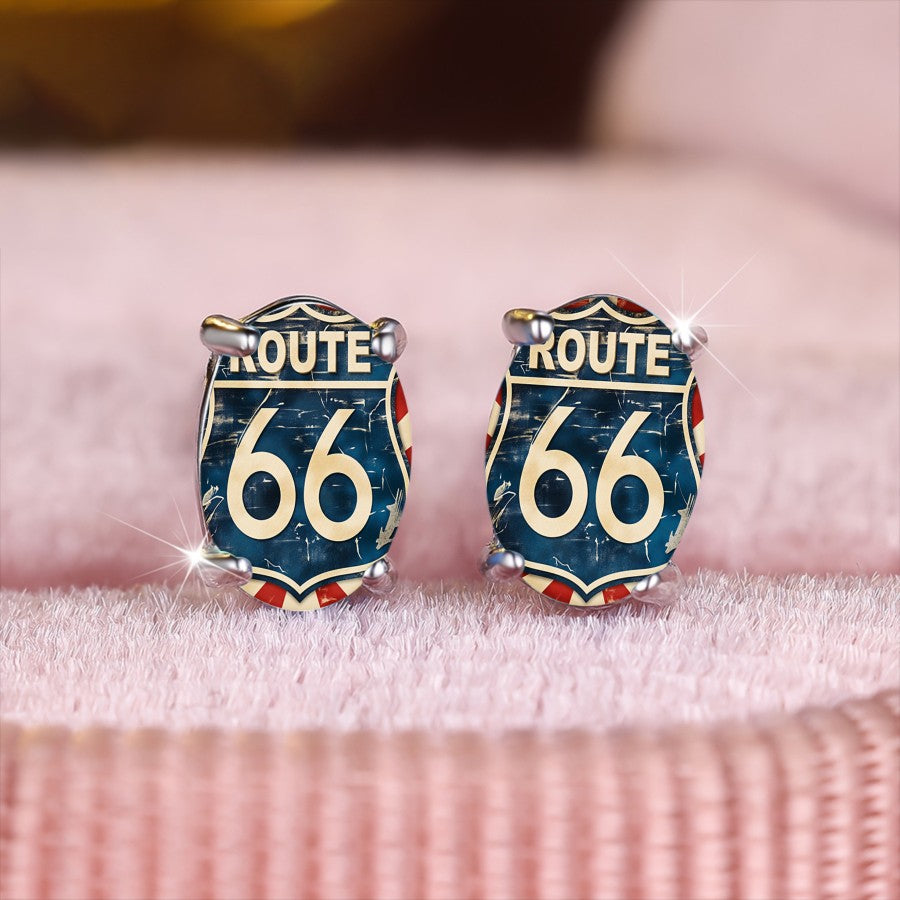 Route 66 Shield Earrings