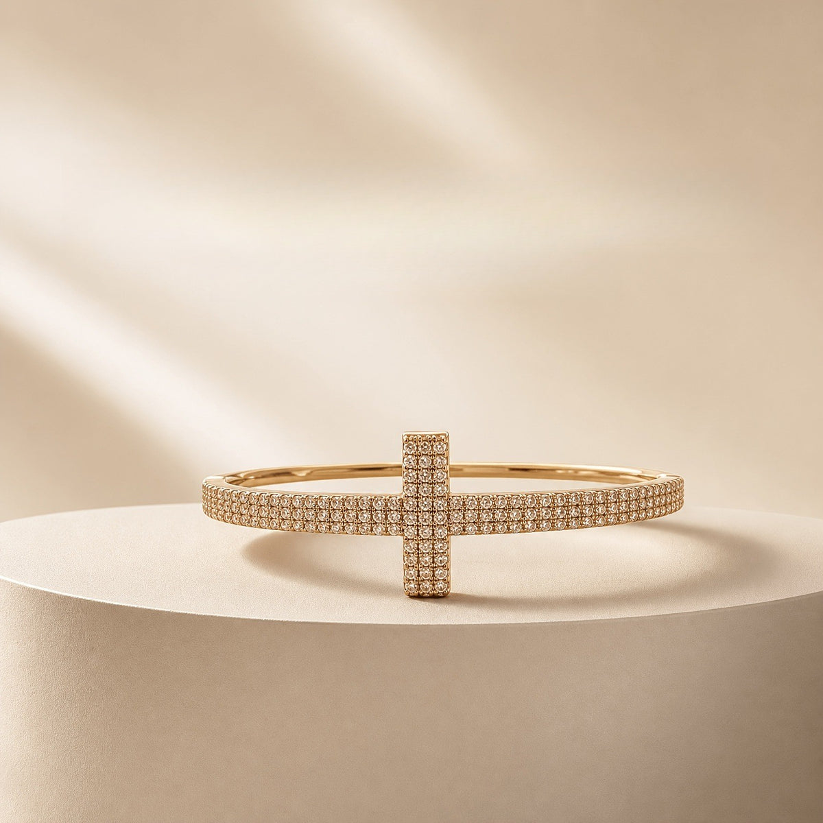 Crystal Cross Bangle Bracelet