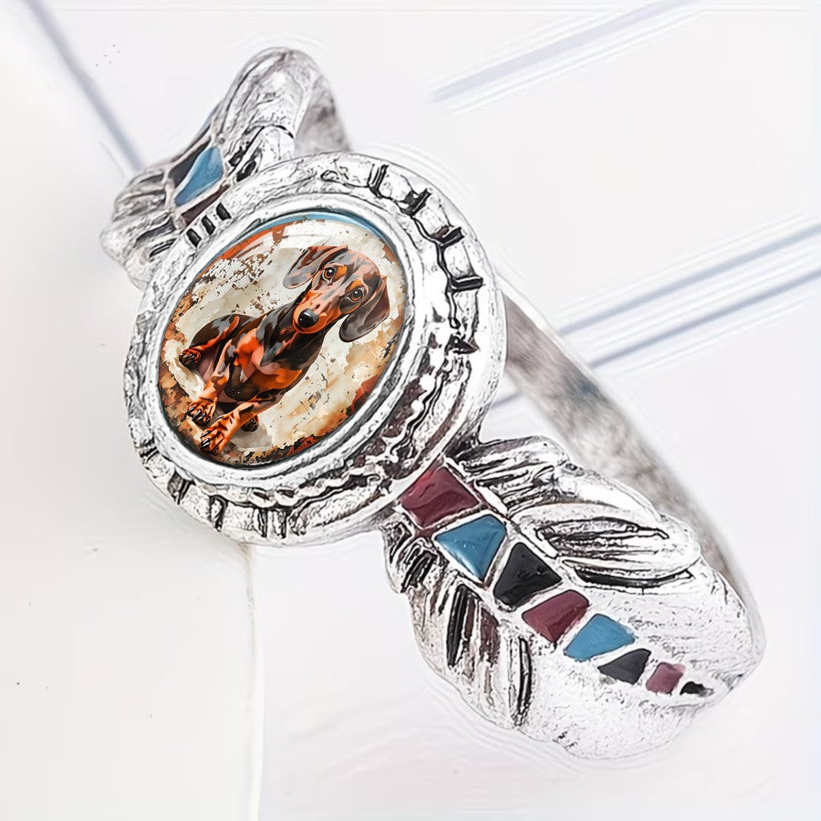 Dachshund Feather Ring