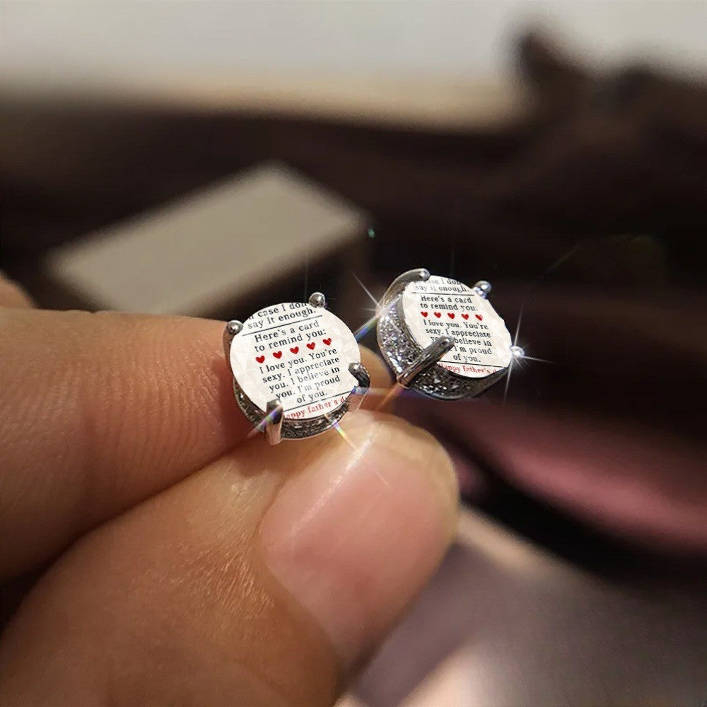 Affirmation Card Stud Earrings