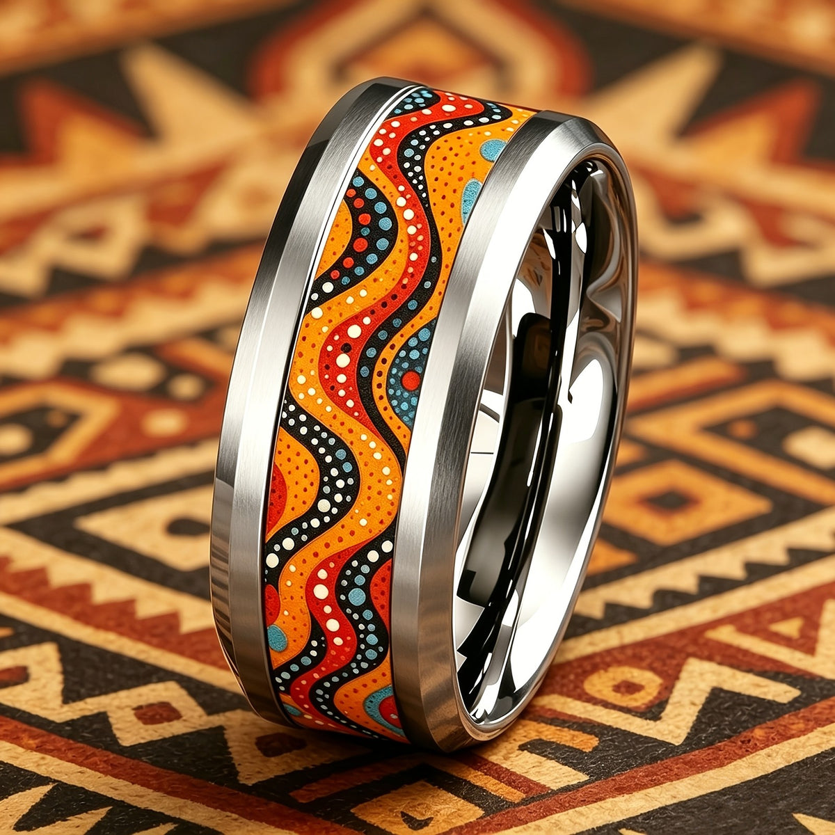 Colorful Wave Pattern Ring