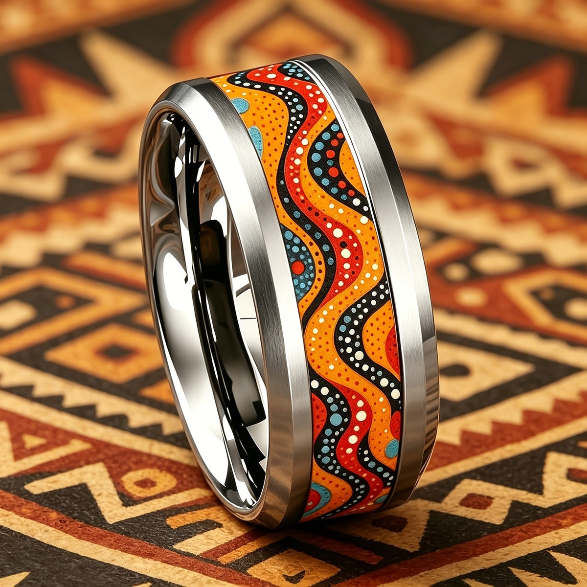 Colorful Wave Pattern Ring