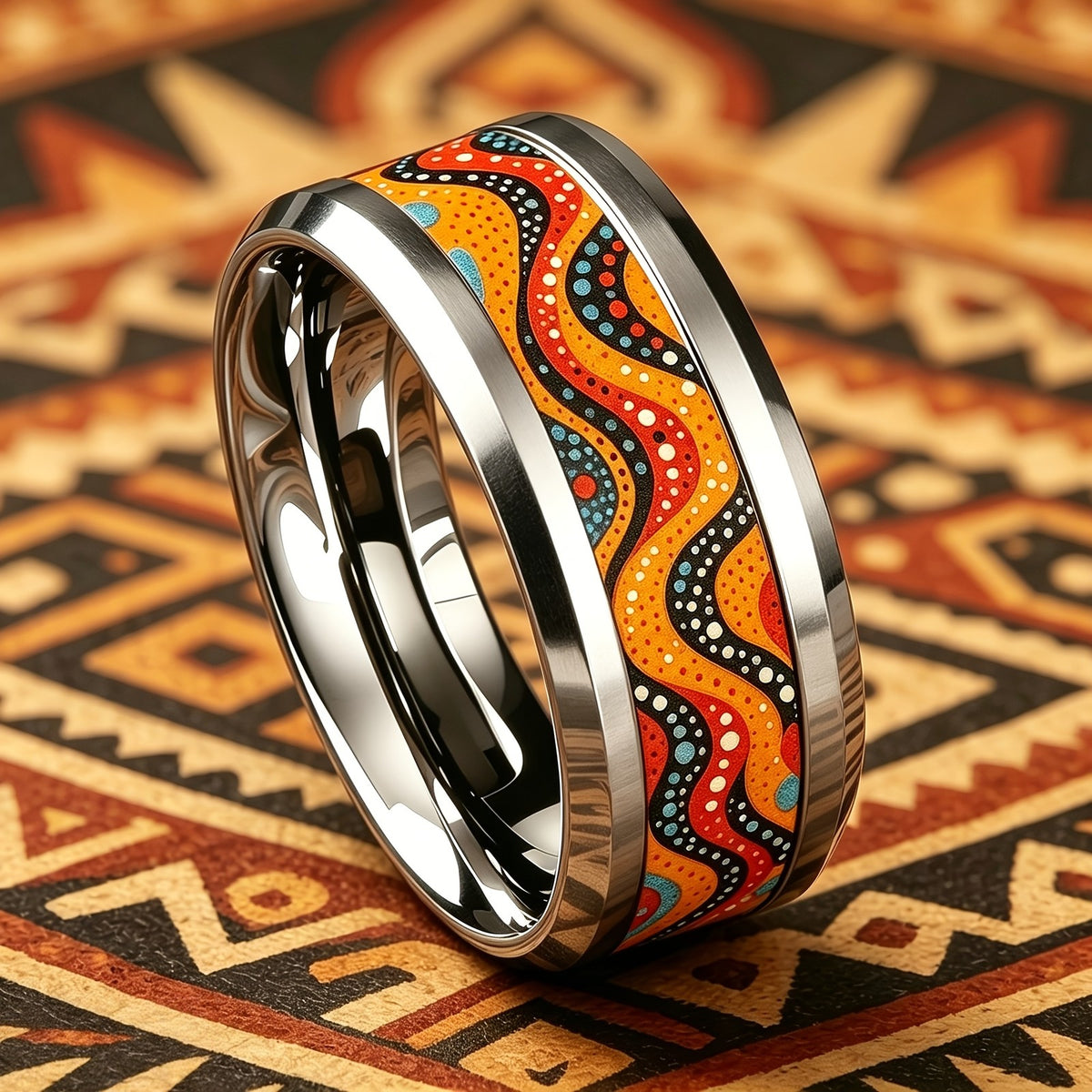 Colorful Wave Pattern Ring