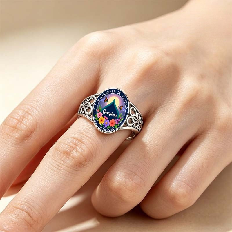 Grandma Floral Memorial Ring