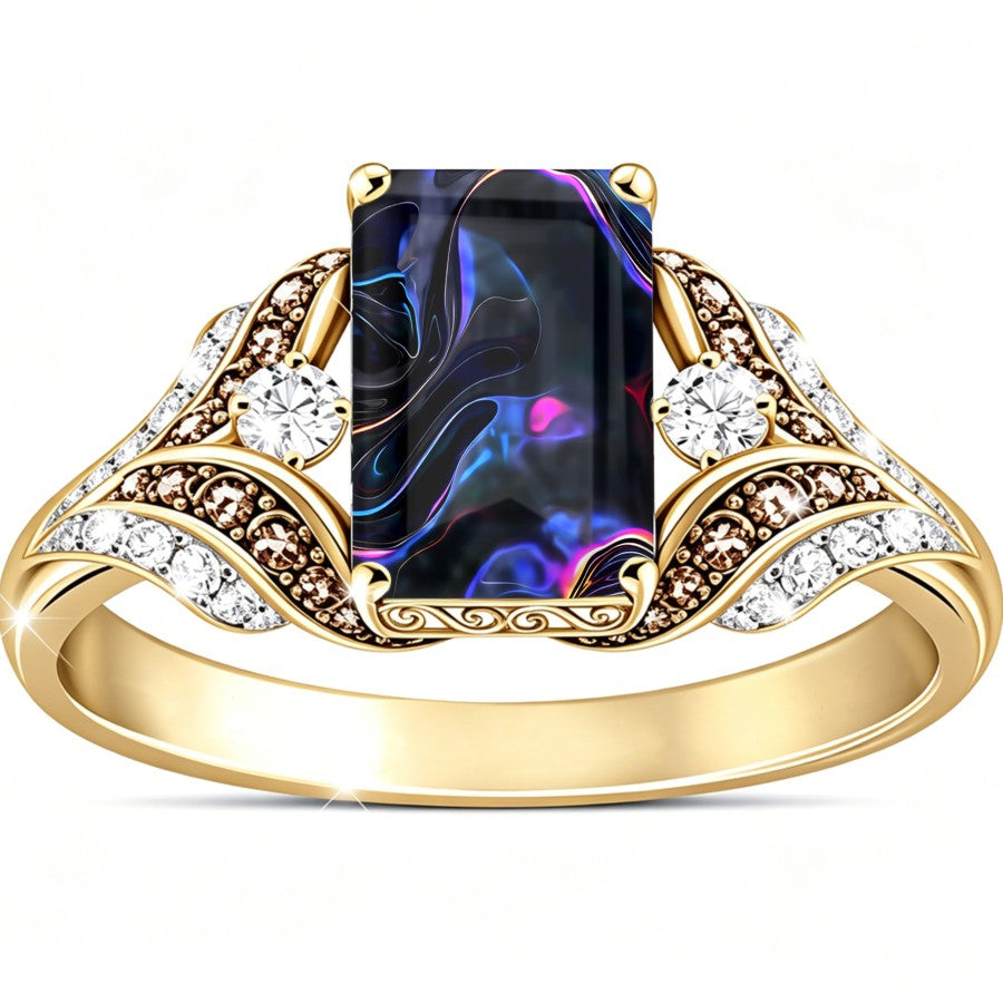 Abstract Neon Square Ring