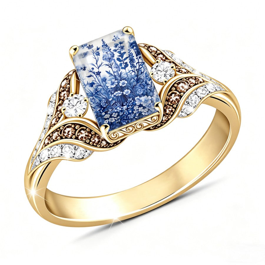 Blue Botanical Garden Ring