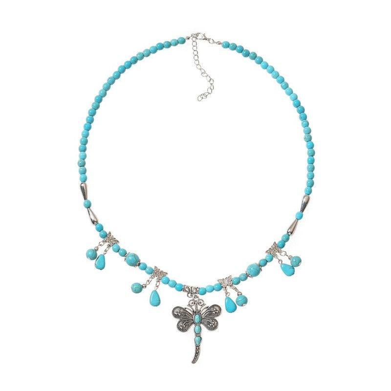 Turquoise Dragonfly Charm Necklace