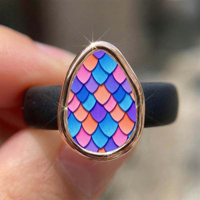 Colorful Fish Scale Ring