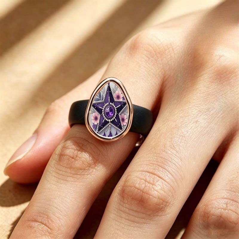 Purple Star Teardrop Ring