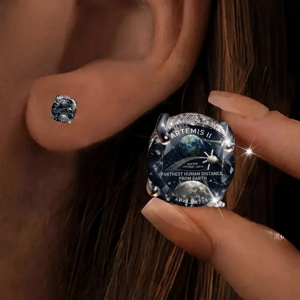 Space Exploration Glass Stud Earrings