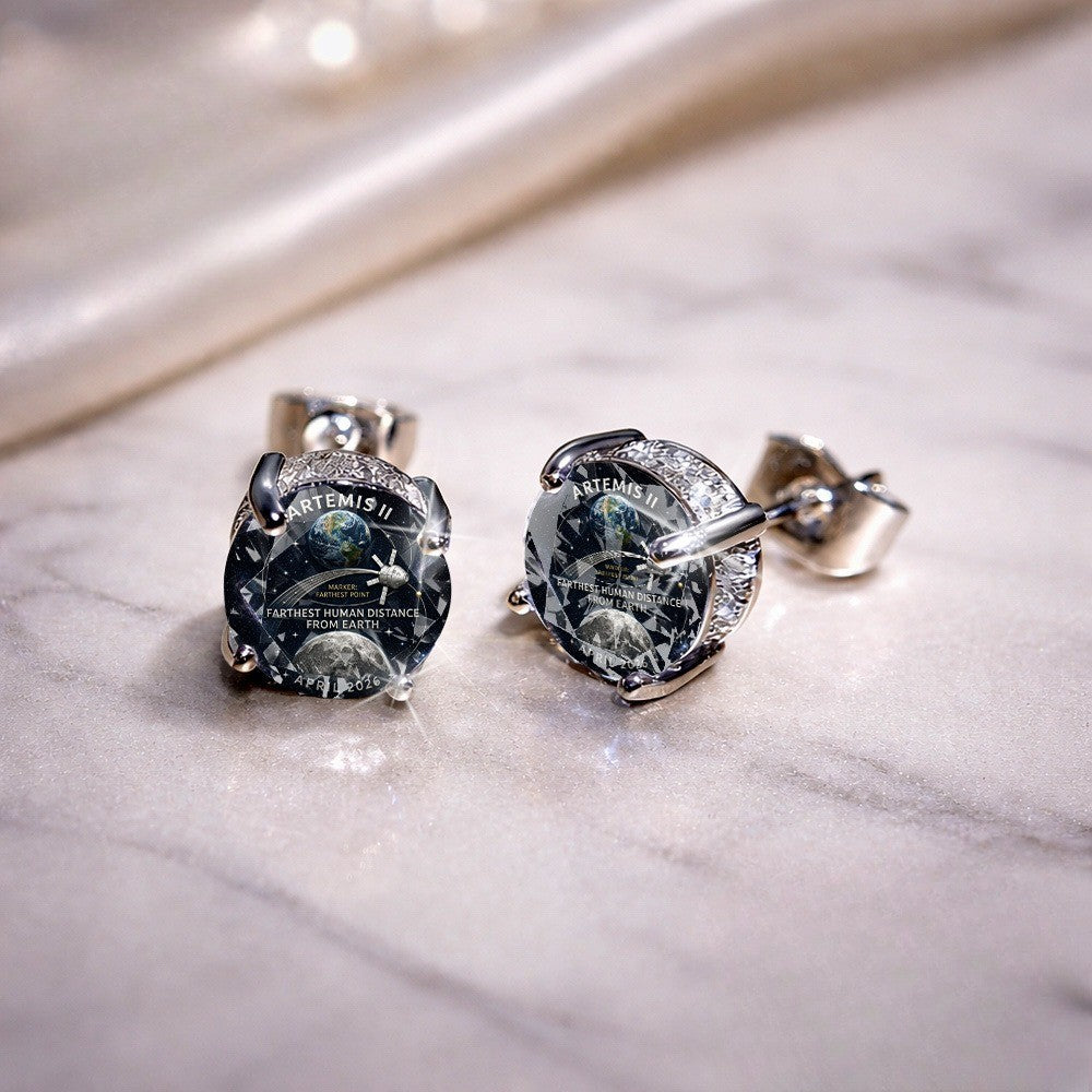Space Exploration Glass Stud Earrings
