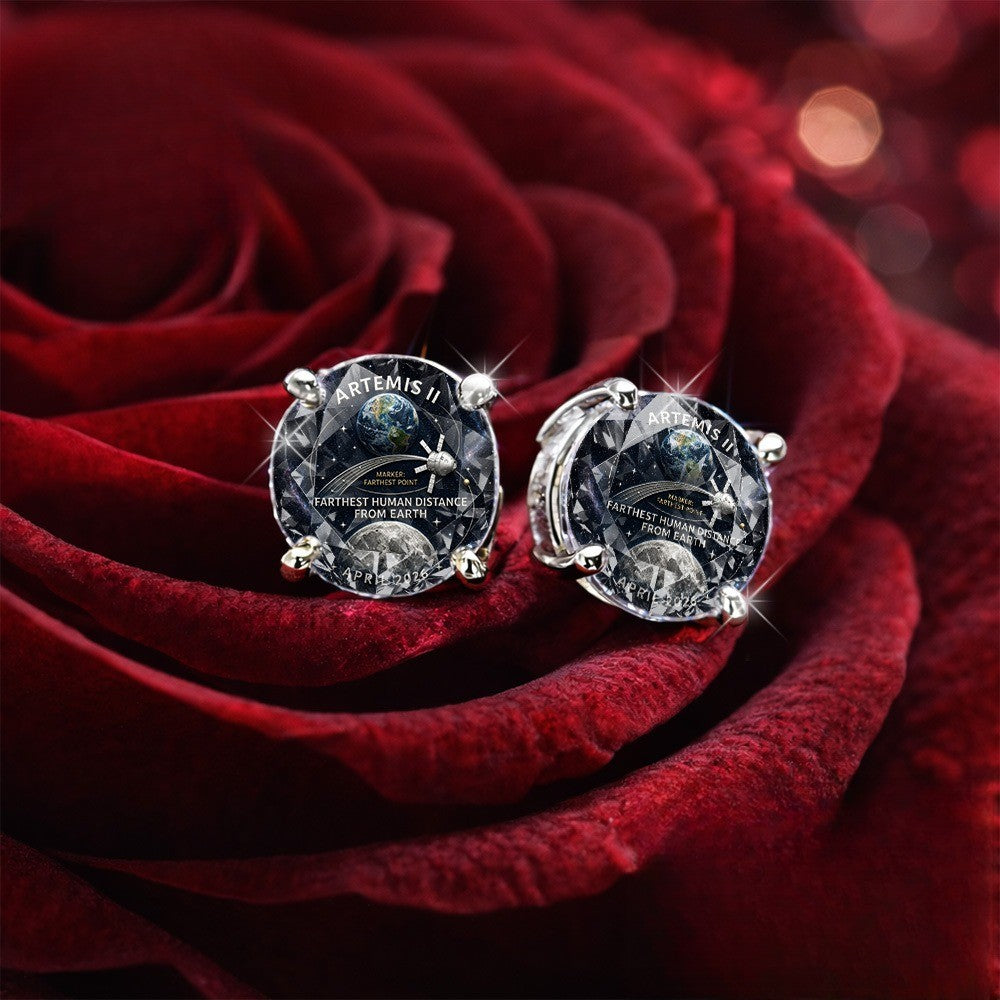 Space Exploration Glass Stud Earrings