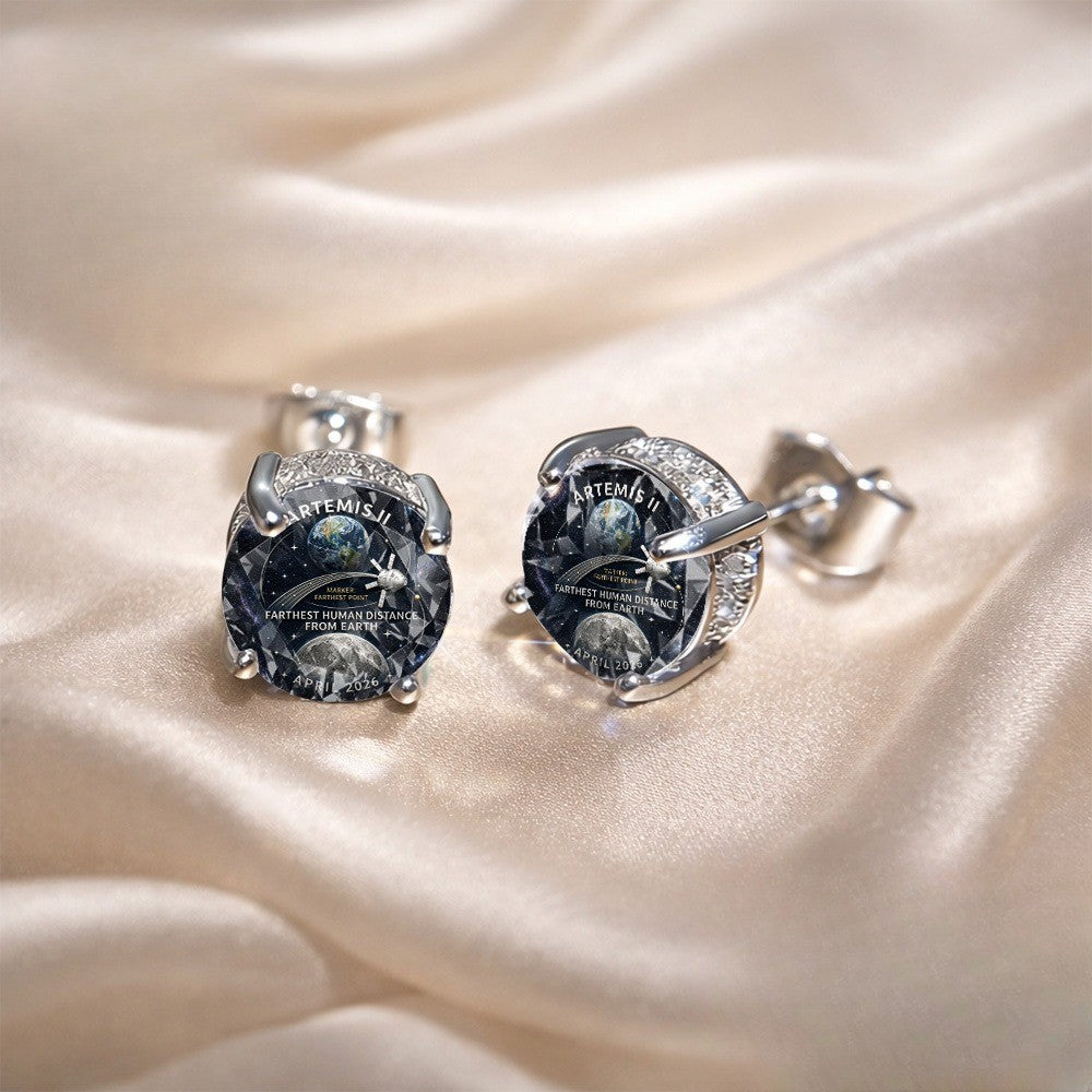 Space Exploration Glass Stud Earrings