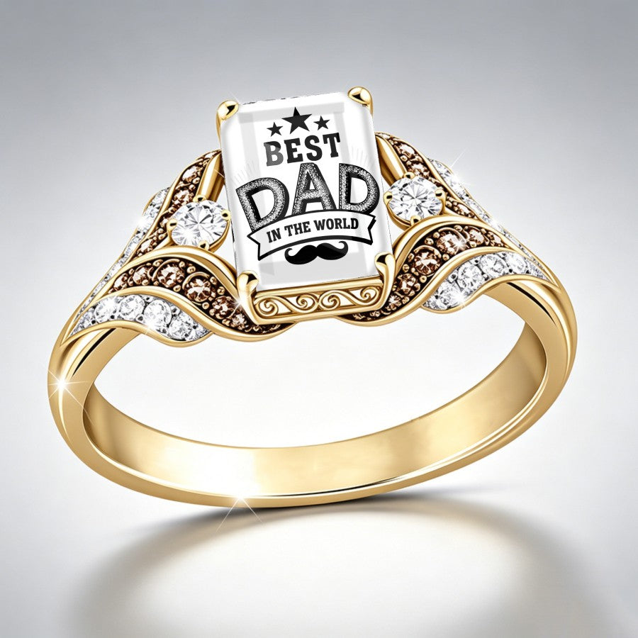 Best Dad In The World Square Ring