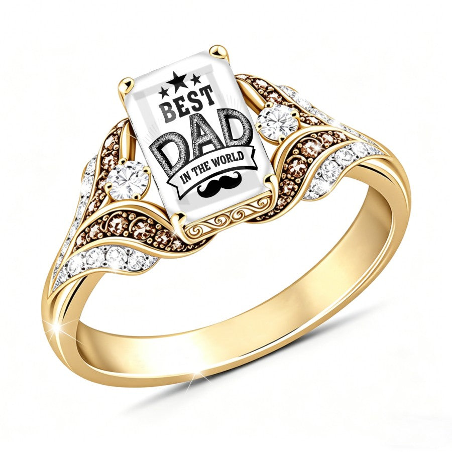 Best Dad In The World Square Ring