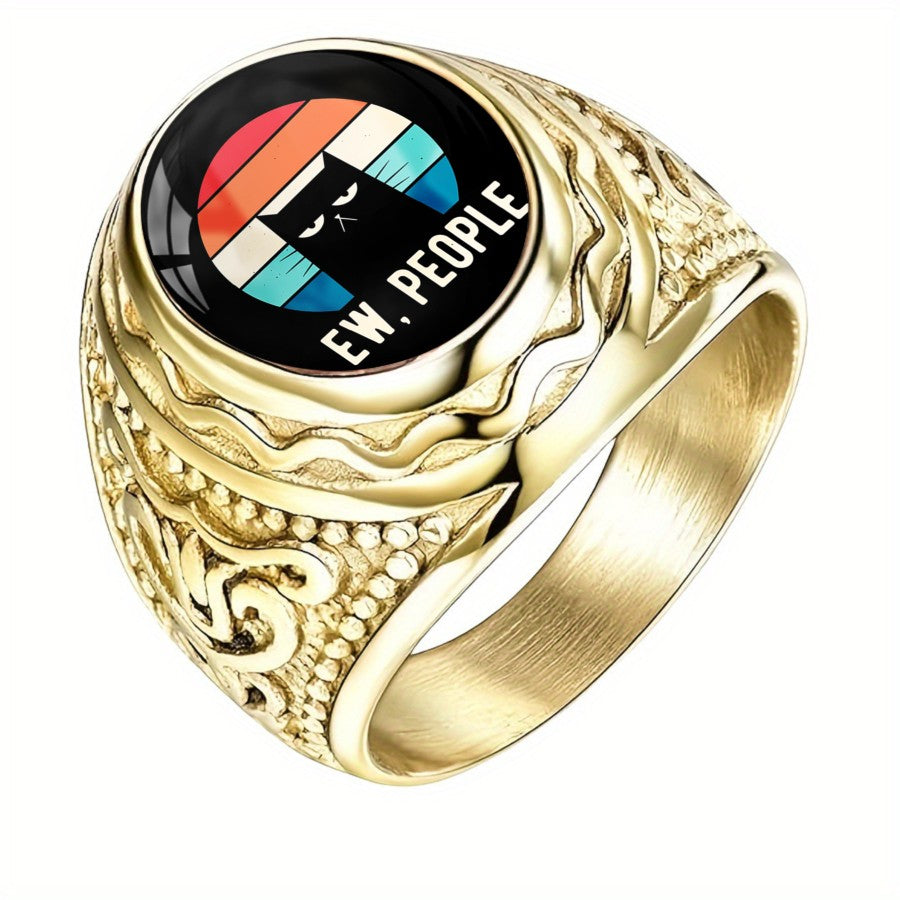 Sunset Cat Statement Ring