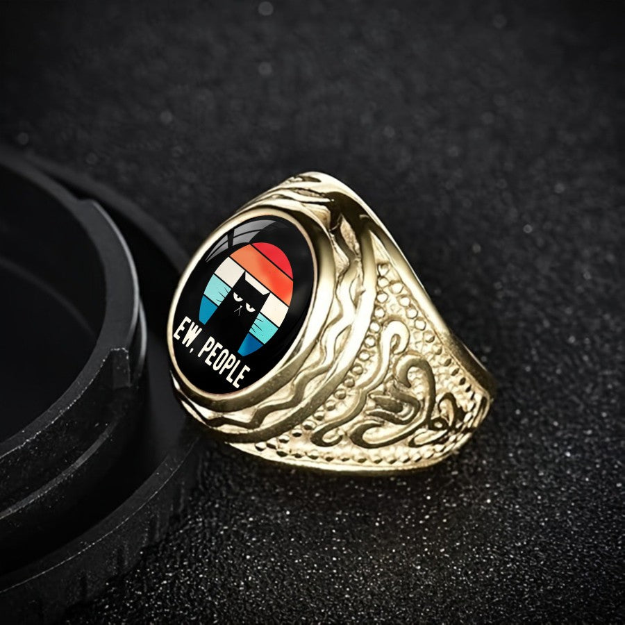 Sunset Cat Statement Ring