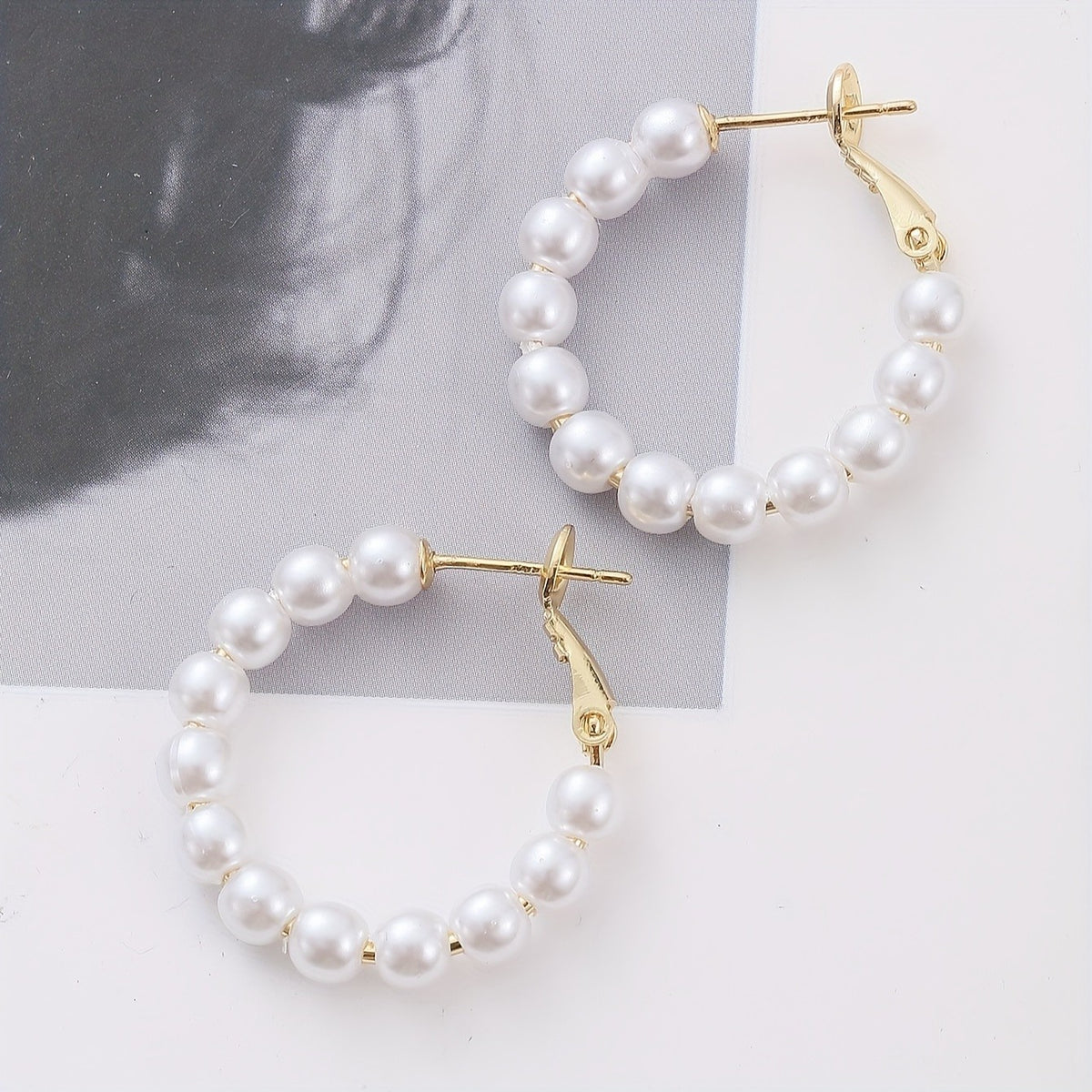 Pearl Circle Hoop Earrings