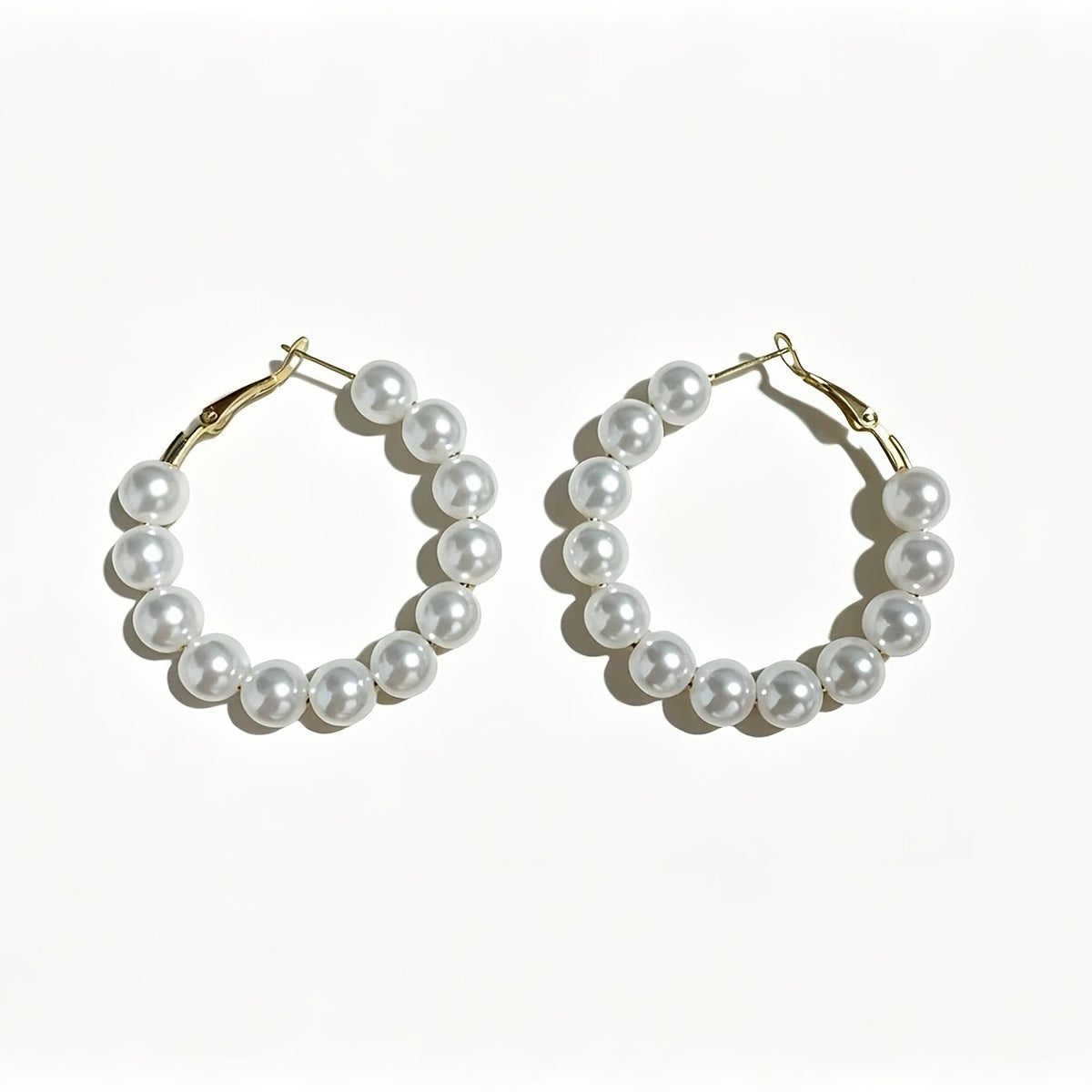 Pearl Circle Hoop Earrings