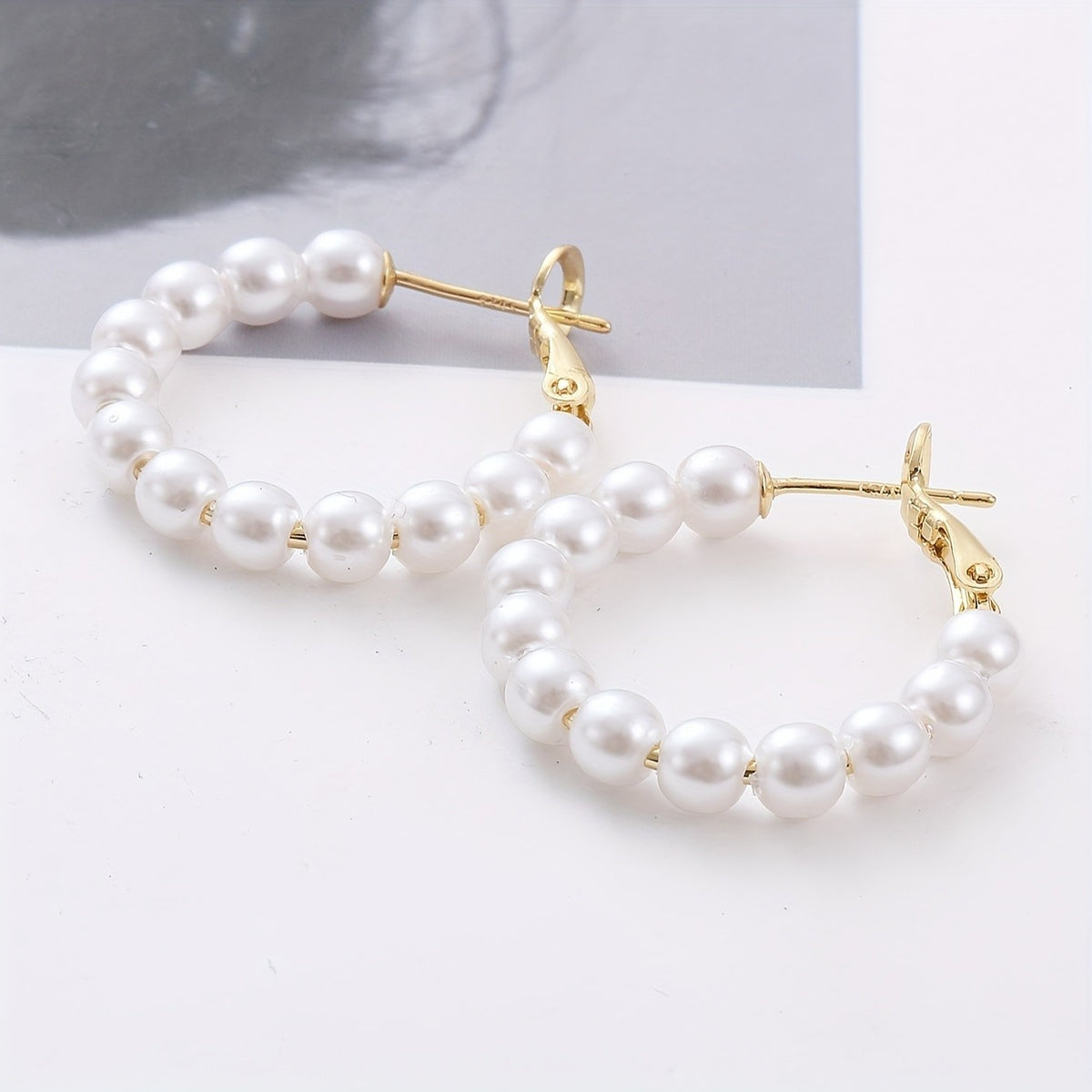 Pearl Circle Hoop Earrings