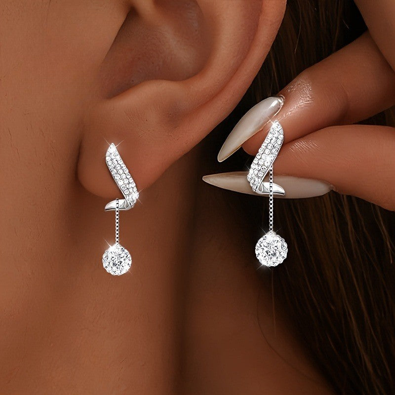 Crystal S-Shape Drop Earrings