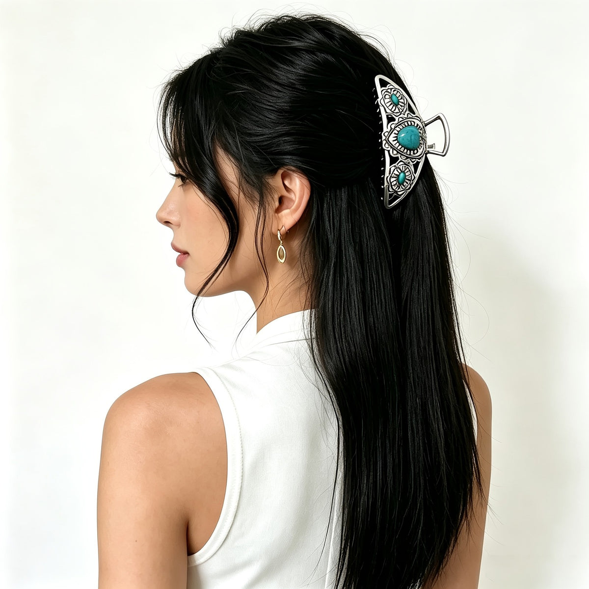 Turquoise Heart Hair Clip
