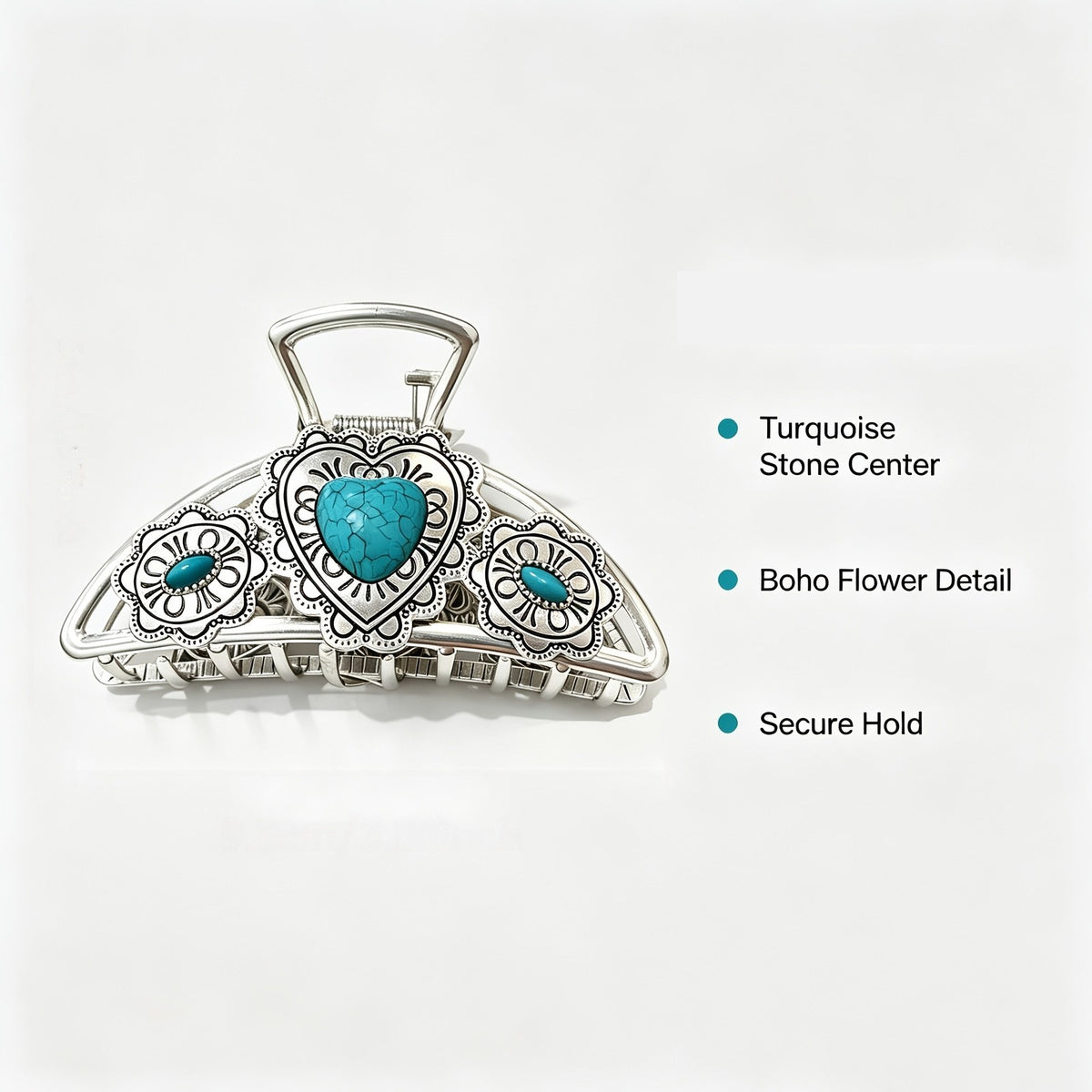 Turquoise Heart Hair Clip
