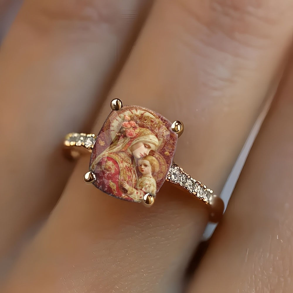 Madonna & Child Square Ring
