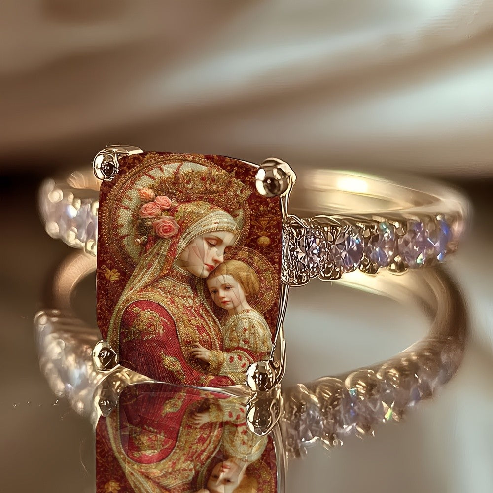 Madonna & Child Square Ring