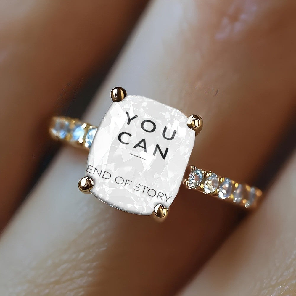 "You Can" Square Statement Ring