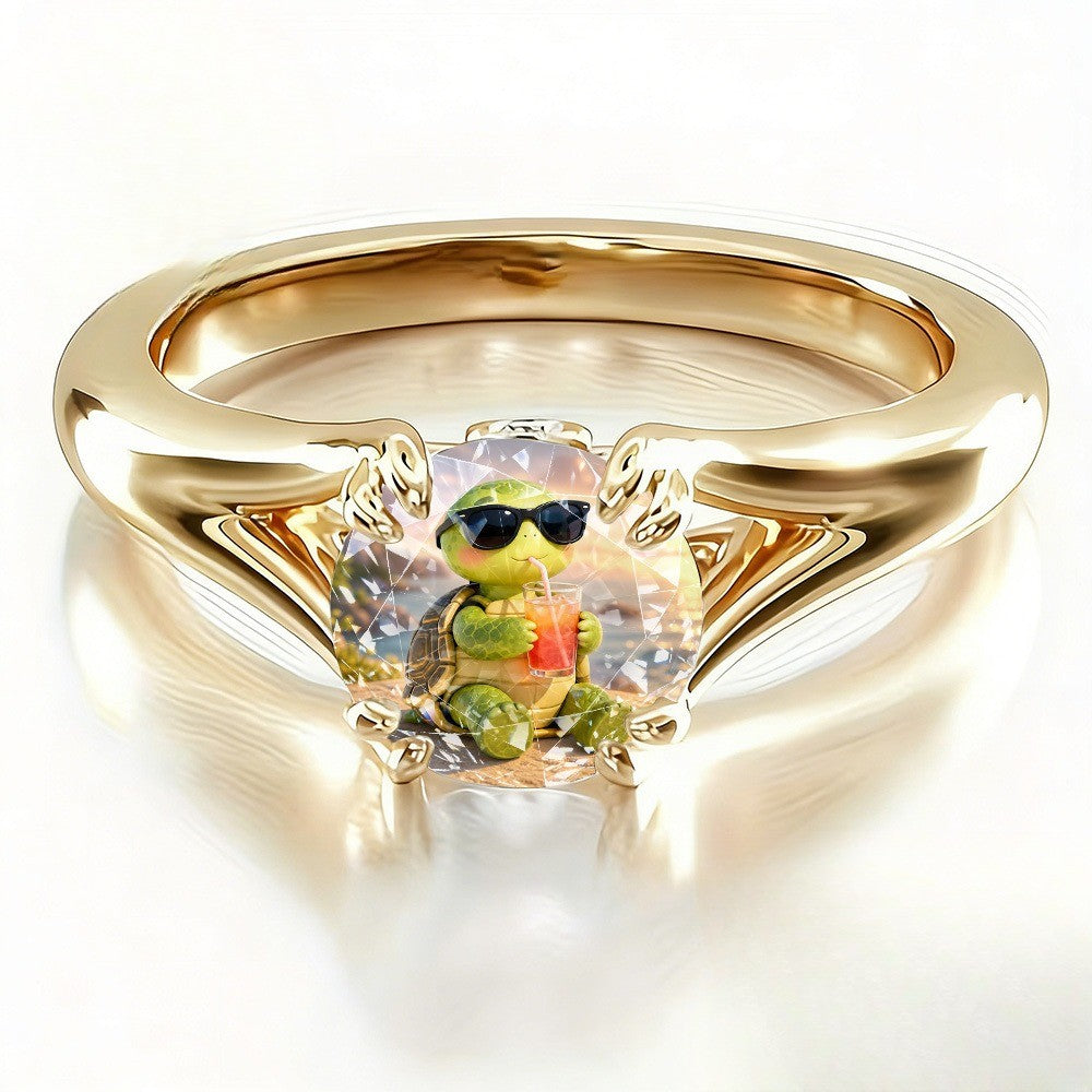 Crystal Turtle Ring