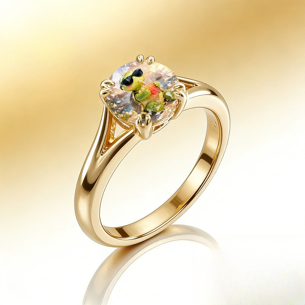 Crystal Turtle Ring