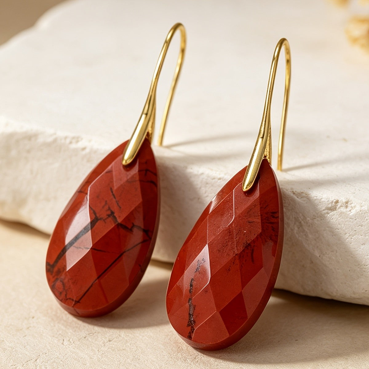 Red Jasper Teardrop Earrings