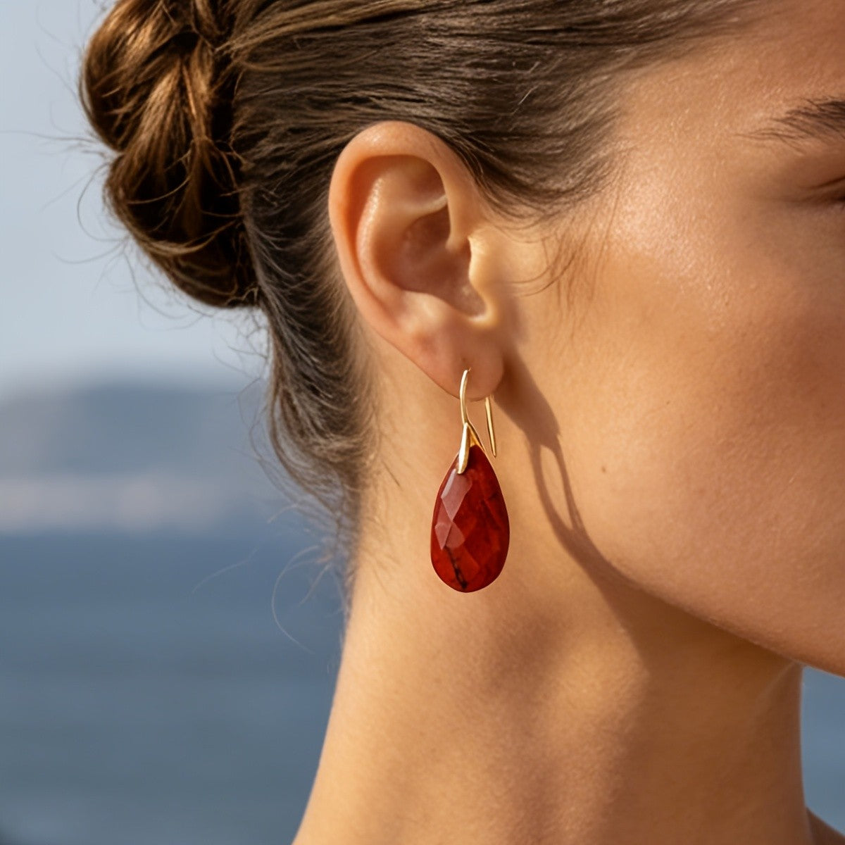Red Jasper Teardrop Earrings