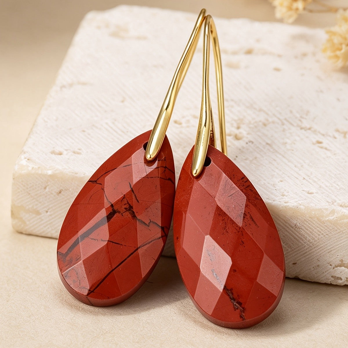 Red Jasper Teardrop Earrings