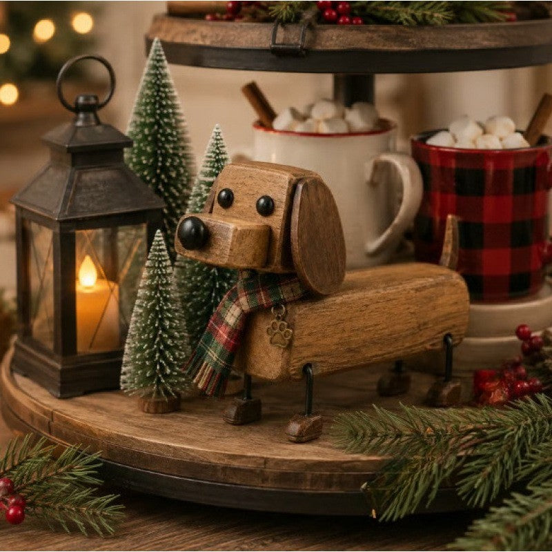 Plaid Scarf Dachshund Figurine