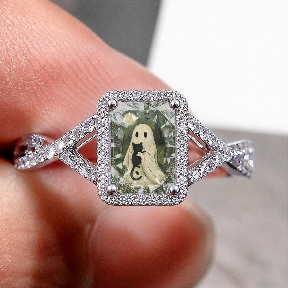 Black Ghost & Cat Square Ring