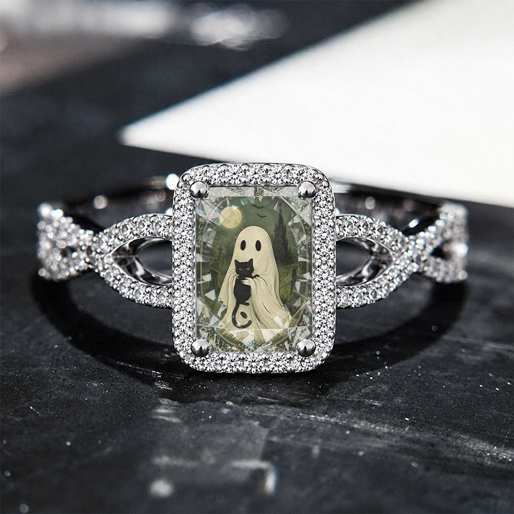 Black Ghost & Cat Square Ring