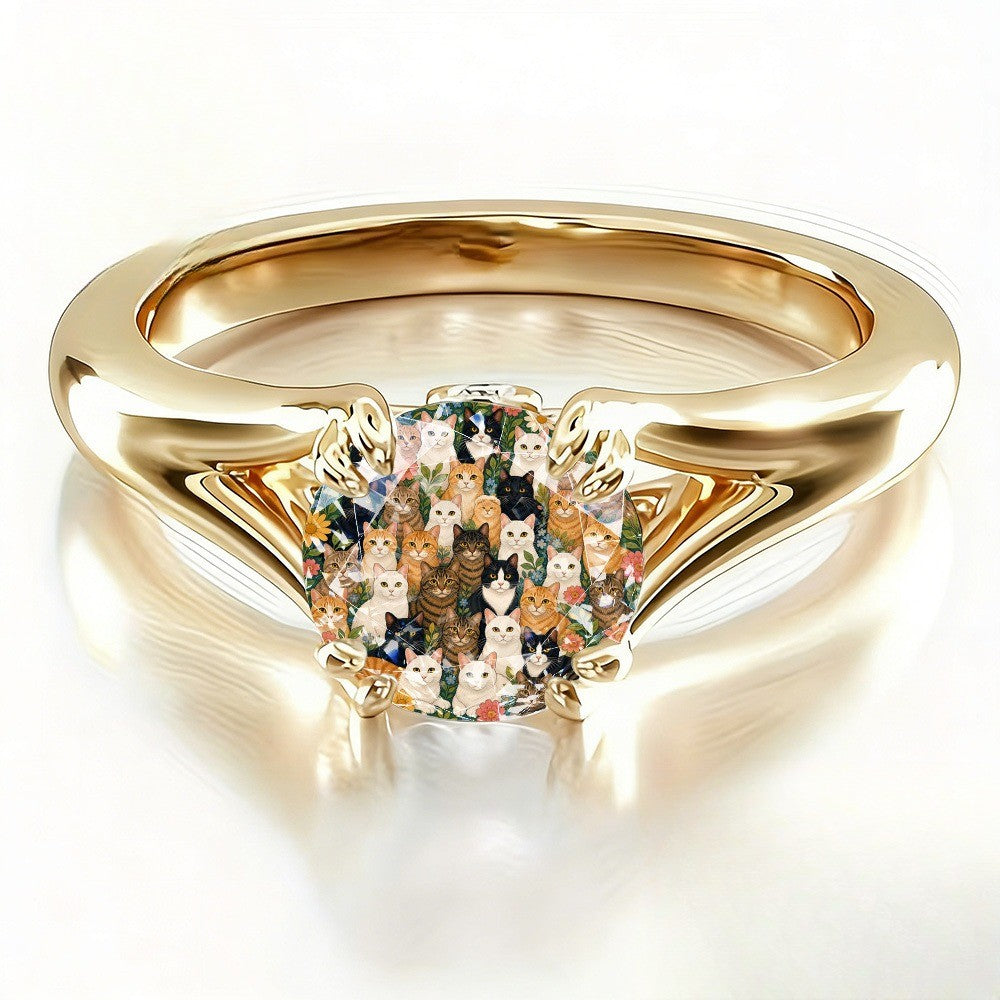 Colorful Cat Garden Ring