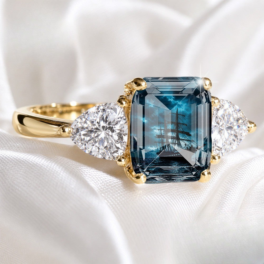 Sailboat Glass Stone Ring