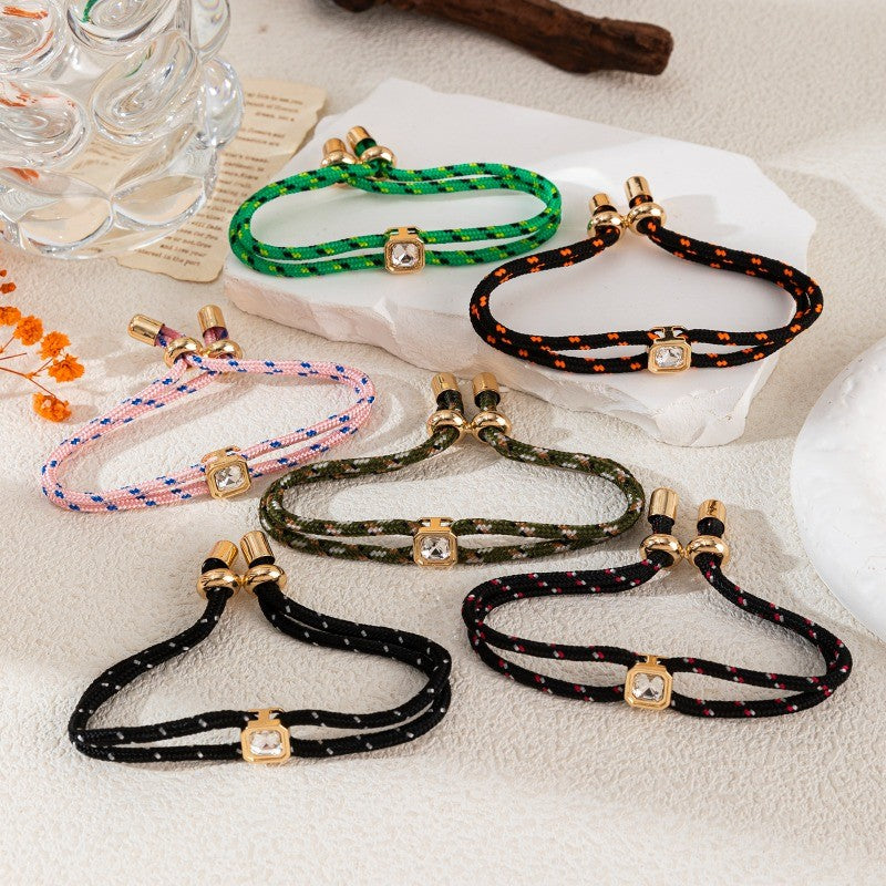 Square Charm Woven Bracelet
