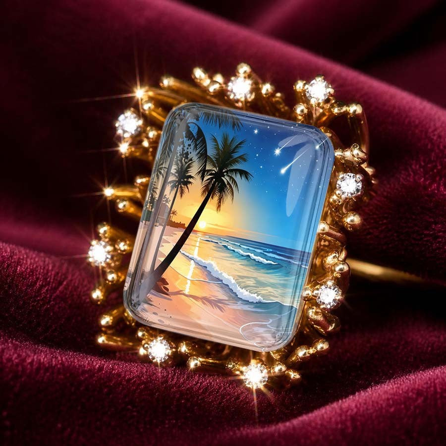 Tropical Sunset Square Ring