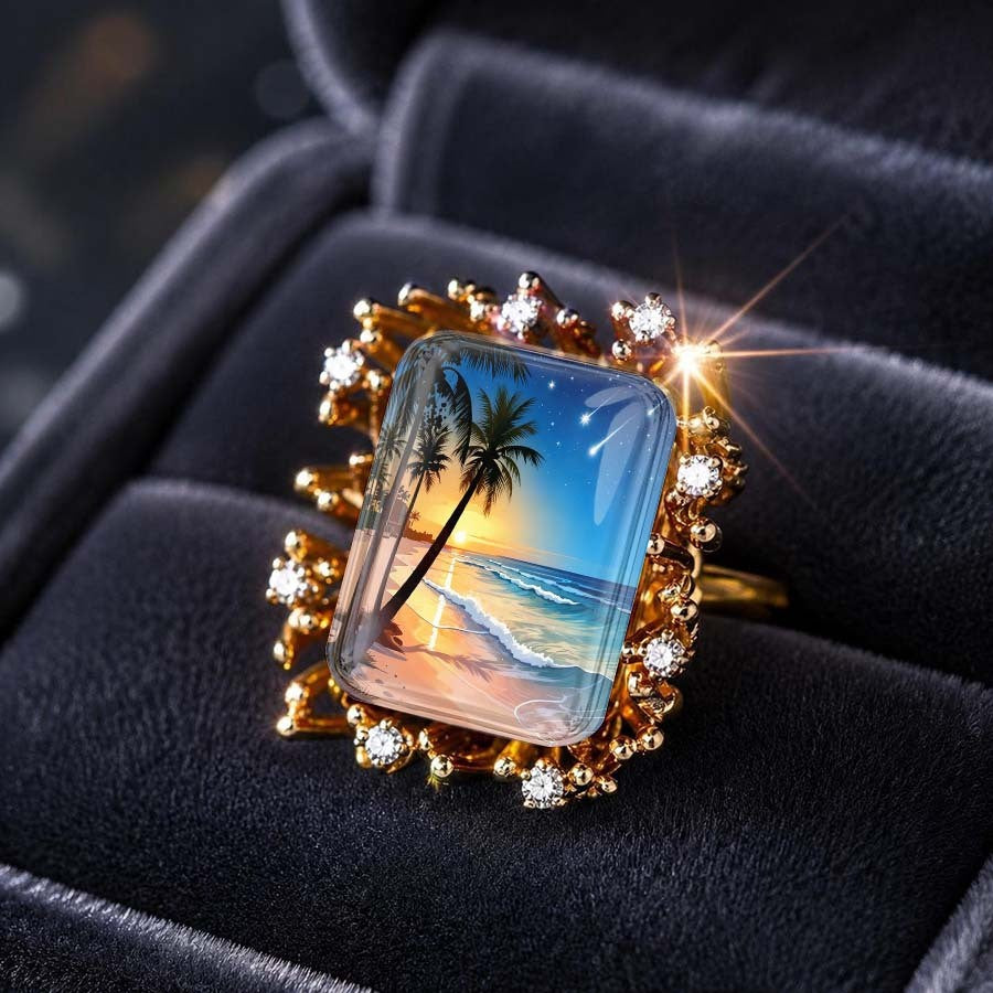 Tropical Sunset Square Ring