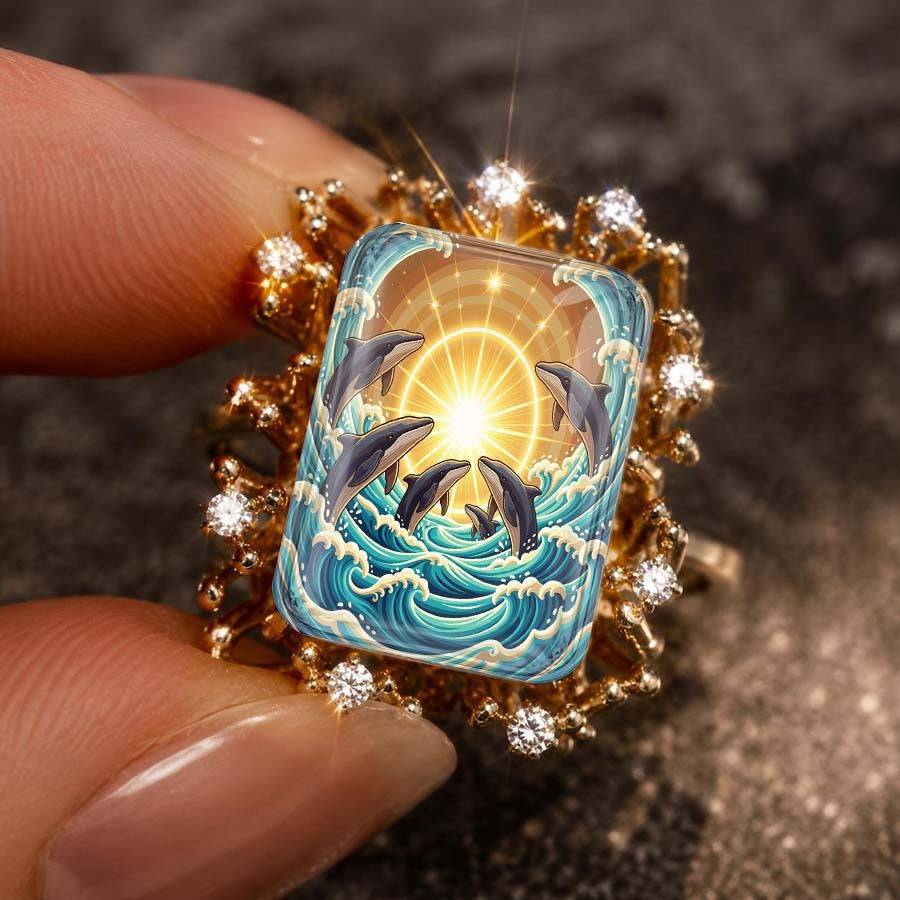 Dolphin Wave Square Ring